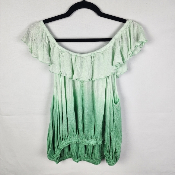 NWT Free People 'Cora Lee' On And Off The Shoulder Top Ombre Festival Boho Beach - Picture 3 of 8